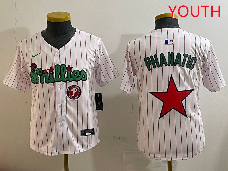Youth Philadelphia Phillies Blank White three generations Joint Name Nike 2025 MLB Jersey style 12->youth mlb jersey->Youth Jersey